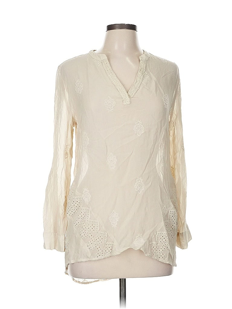 Pre-owned Chico's Long Sleeve Blouse In Brown