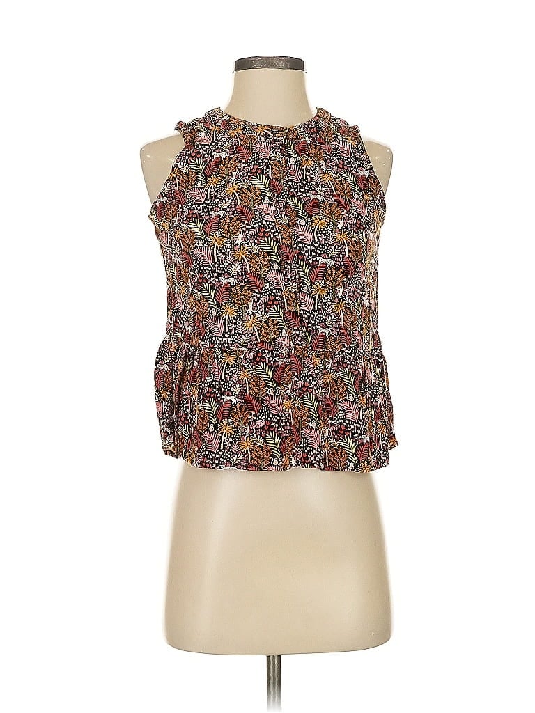 Pre-owned Ann Taylor Loft Sleeveless Blouse In Brown