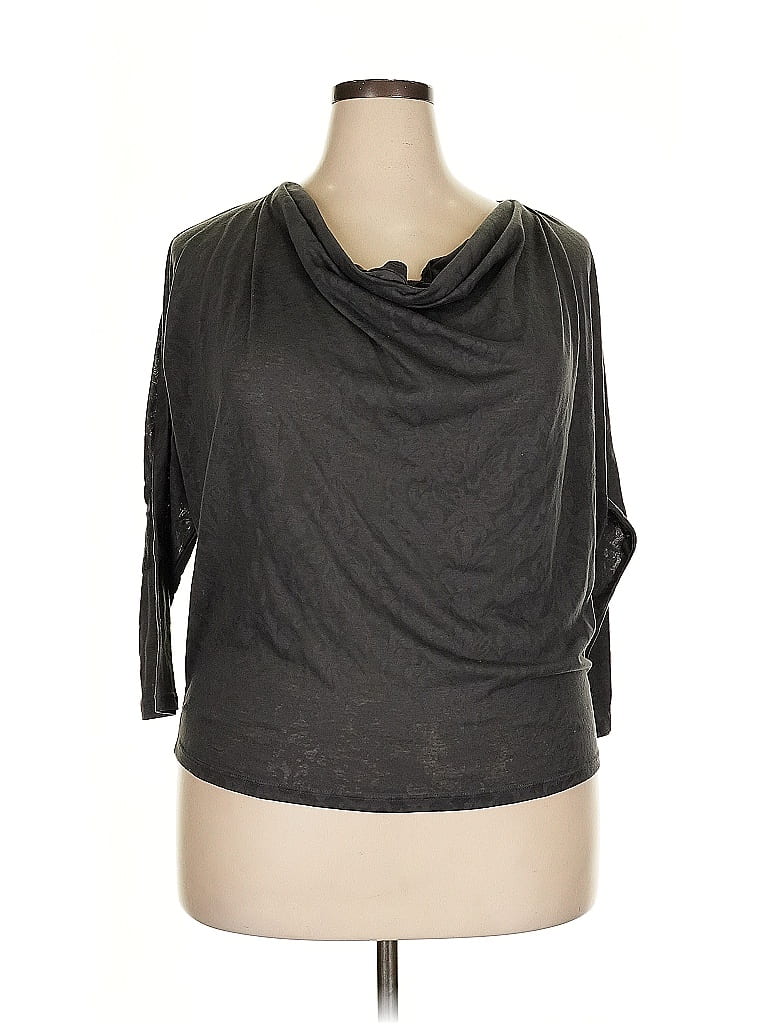 Pre-owned Mossimo 3/4 Sleeve Top Black Cowl Neck Tops