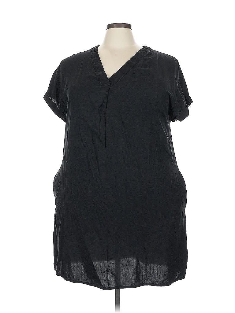Pre-owned Gap Short Sleeve Blouse In Black