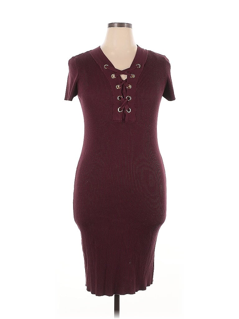 Pre-owned No Boundaries Casual Dress In Burgundy