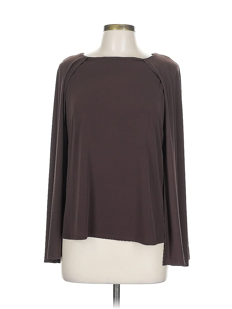 IMAN Brown Long Sleeve Top Size L - photo 1