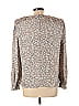 Tess 100% Polyester Gray Tan Long Sleeve Blouse Size 10 - photo 2
