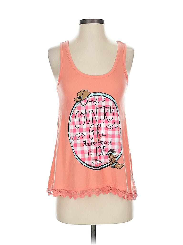 Click to view more detailed imagery on our partner's website Pre-owned Red Camel Tank Top Pink Sweetheart Neckline Tops