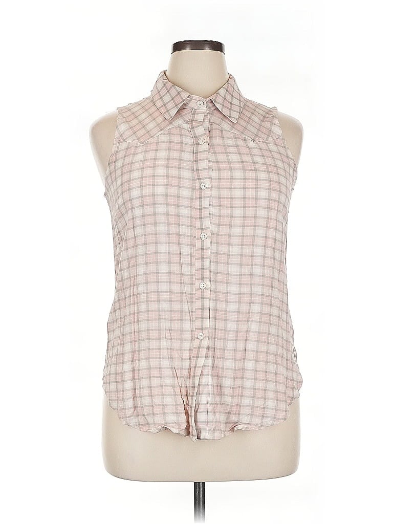 Pre-owned Assorted Brands Sleeveless Button Down Shirt In Pink