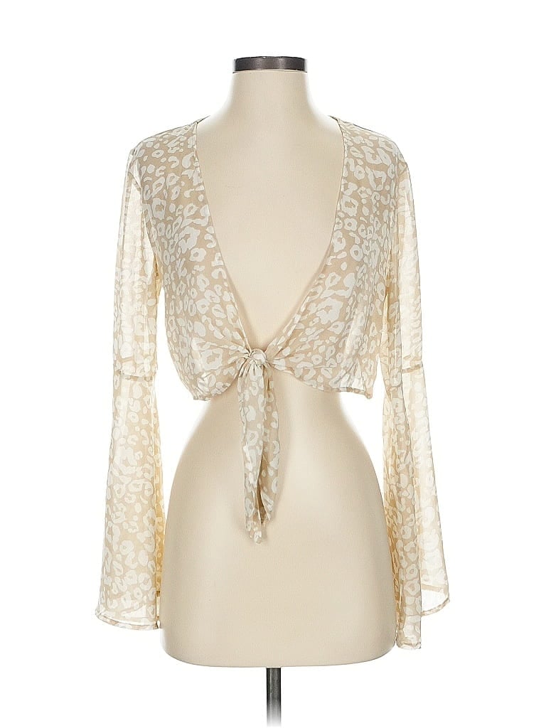 Nasty Gal Inc. Ivory Long Sleeve Blouse Size 4 - photo 1
