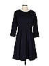 Daisy Fuentes Solid Black Blue Casual Dress Size L - photo 1