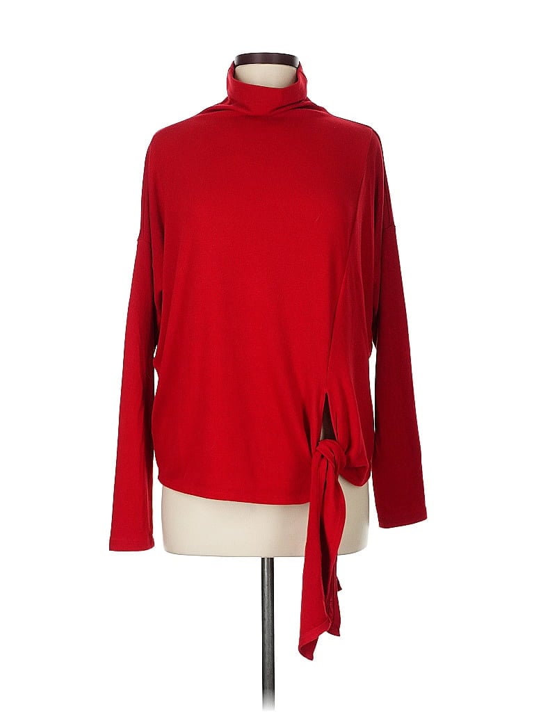 Pre-owned Karen Kane Turtleneck Sweater In Red