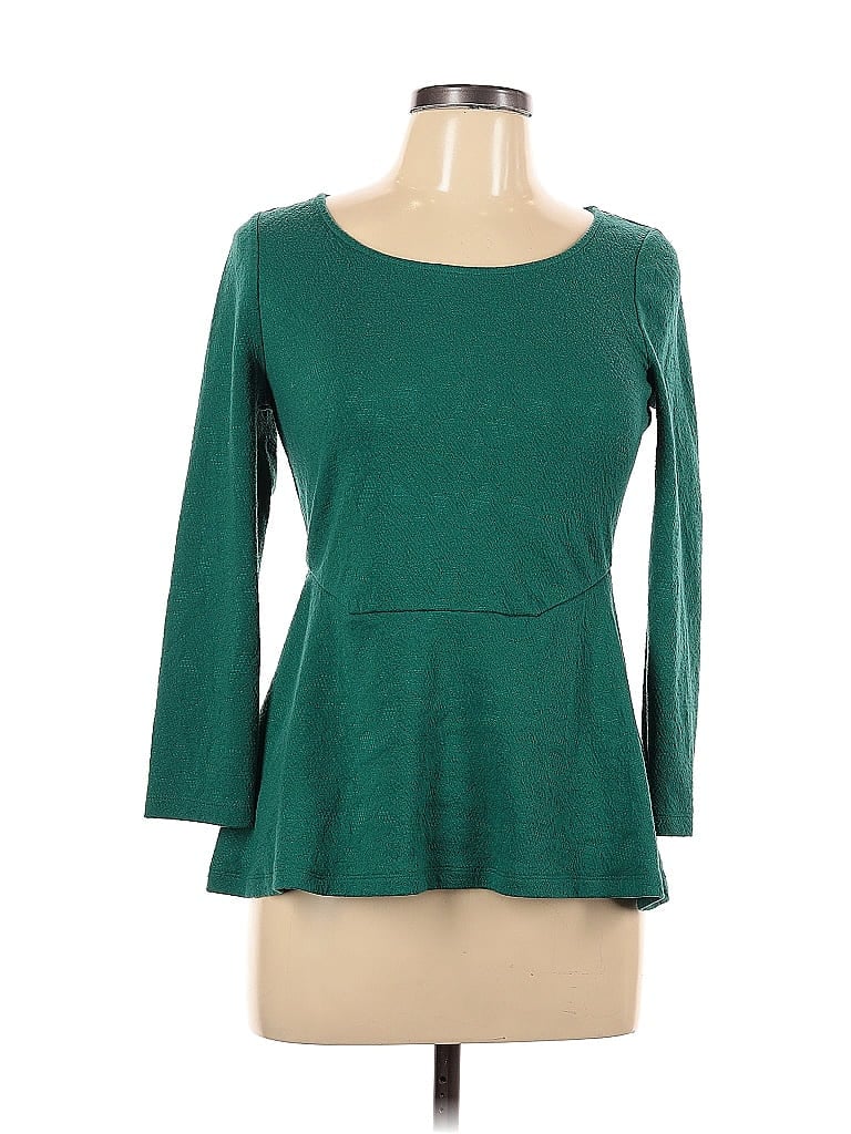 LEIFSDOTTIR Pre-owned 3/4 Sleeve Top Green Boatneck Tops