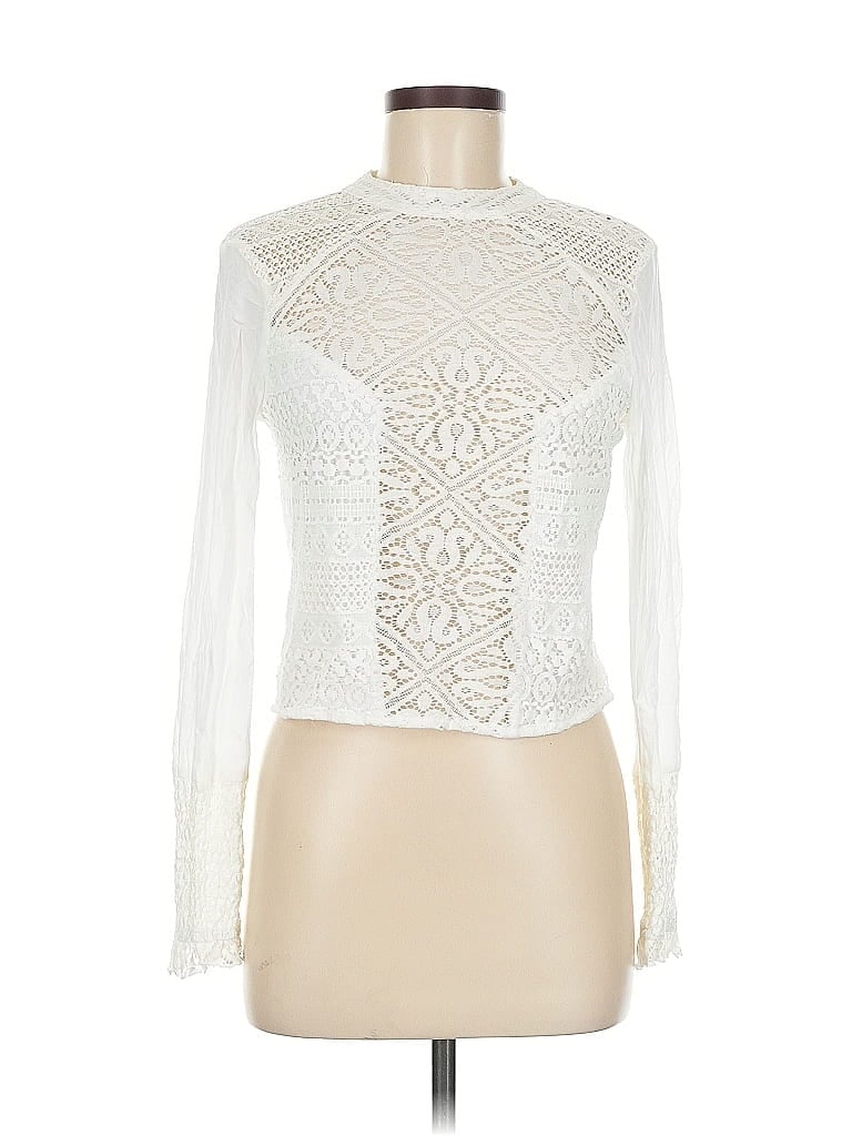 Band of Gypsies 100% Rayon Ivory Long Sleeve Top Size M - photo 1