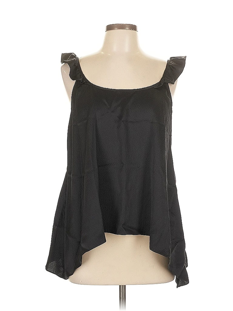 Corey Lynn Calter 100% Silk Black Sleeveless Silk Top Size 10 - photo 1