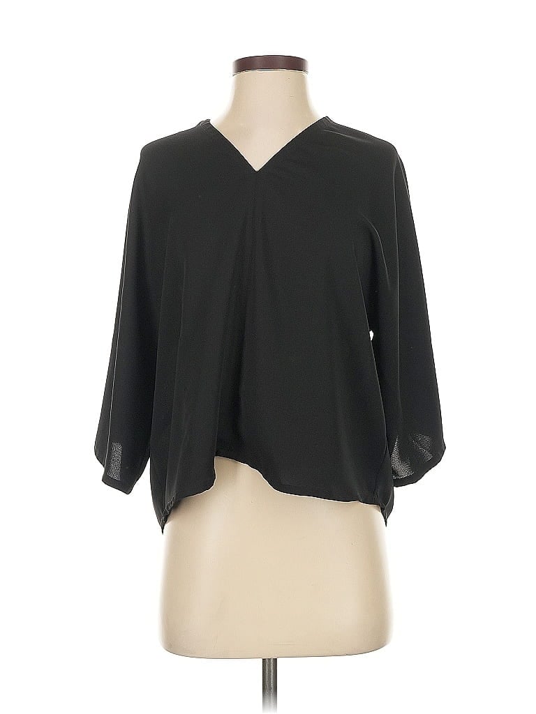Pre-owned Nic + Zoe 3/4 Sleeve Blouse In Black