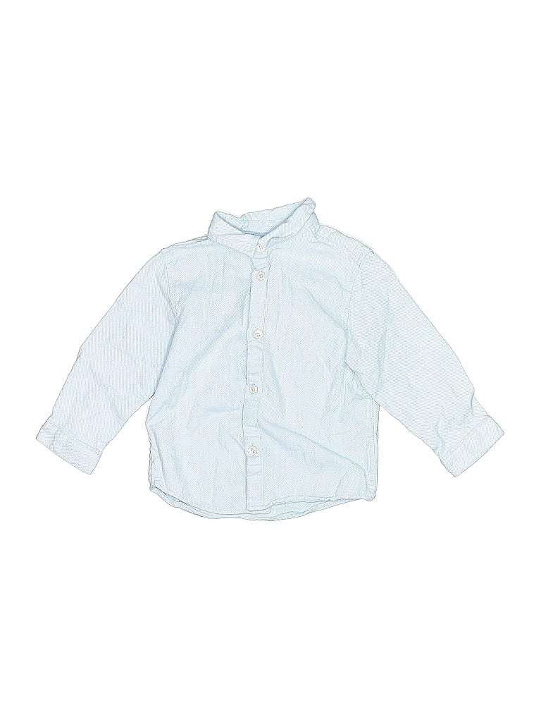 Pre-owned Zara Kids' Long Sleeve Button Down Shirt In Blue