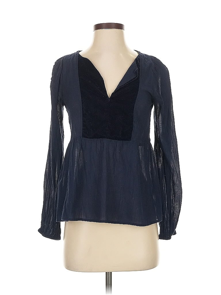 Pre-owned Gap Long Sleeve Blouse In Blue