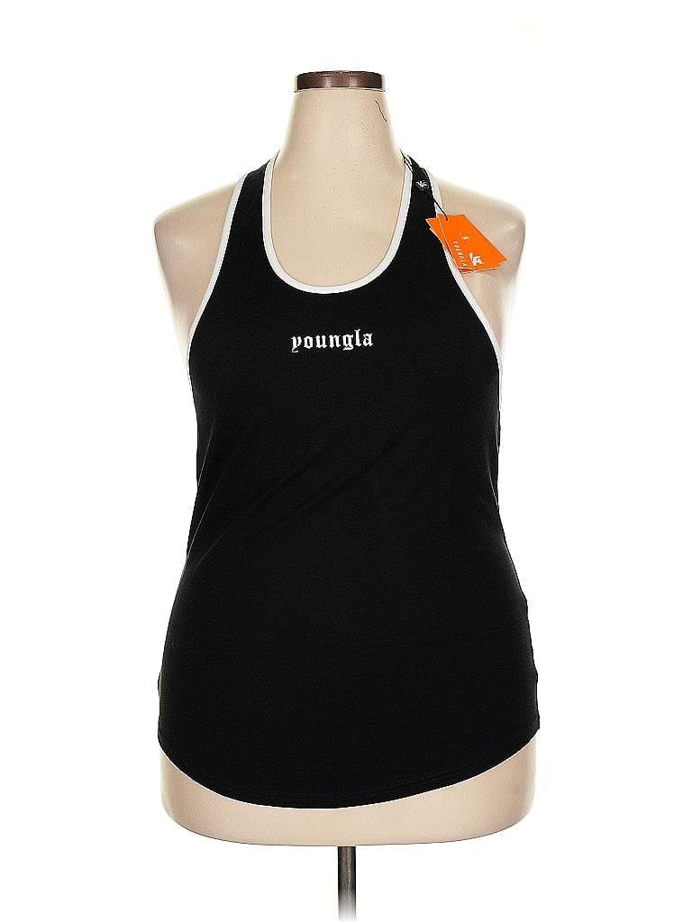 Youngla Tank Top Black Halter Neckline Tops
