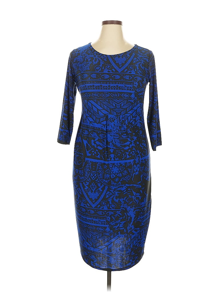 Flirty Pink Graphic Blue Cocktail Dress Size XL - photo 1