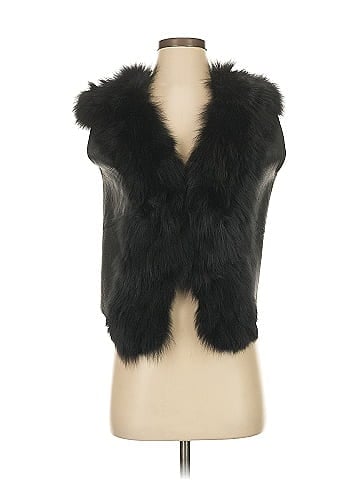 Adrienne Landau Fox Fur Trimmed vest (view 1)