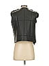 Adrienne Landau 100% Sheepskin Black Fox Fur Trimmed vest Size S - photo 2