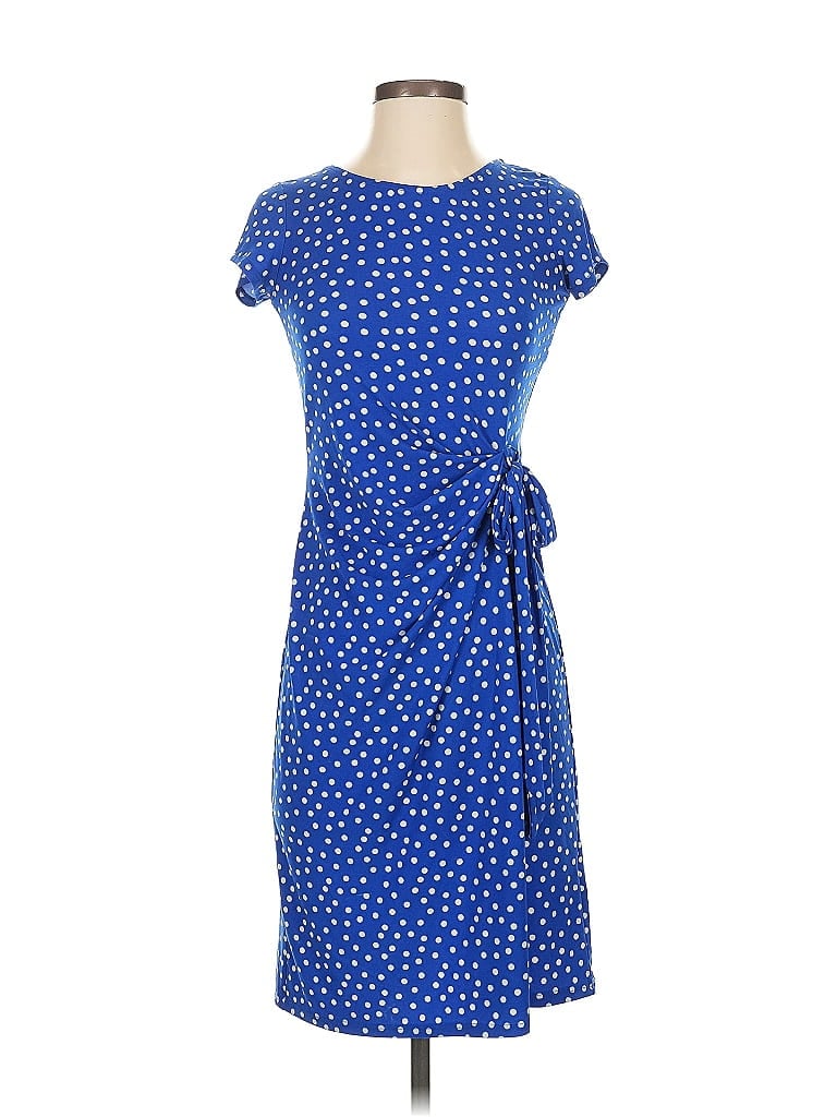 Leota Polka Dots Blue Casual Dress Size XS - photo 1