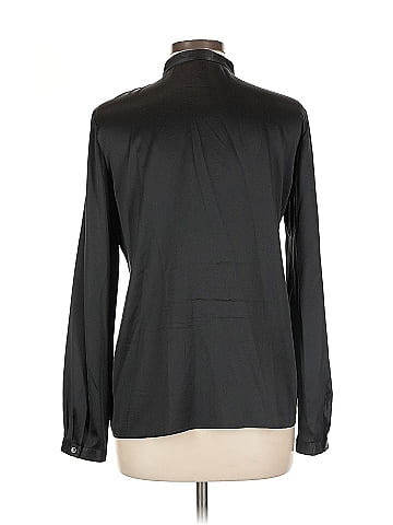 Theory Long Sleeve Silk Top (view 2)