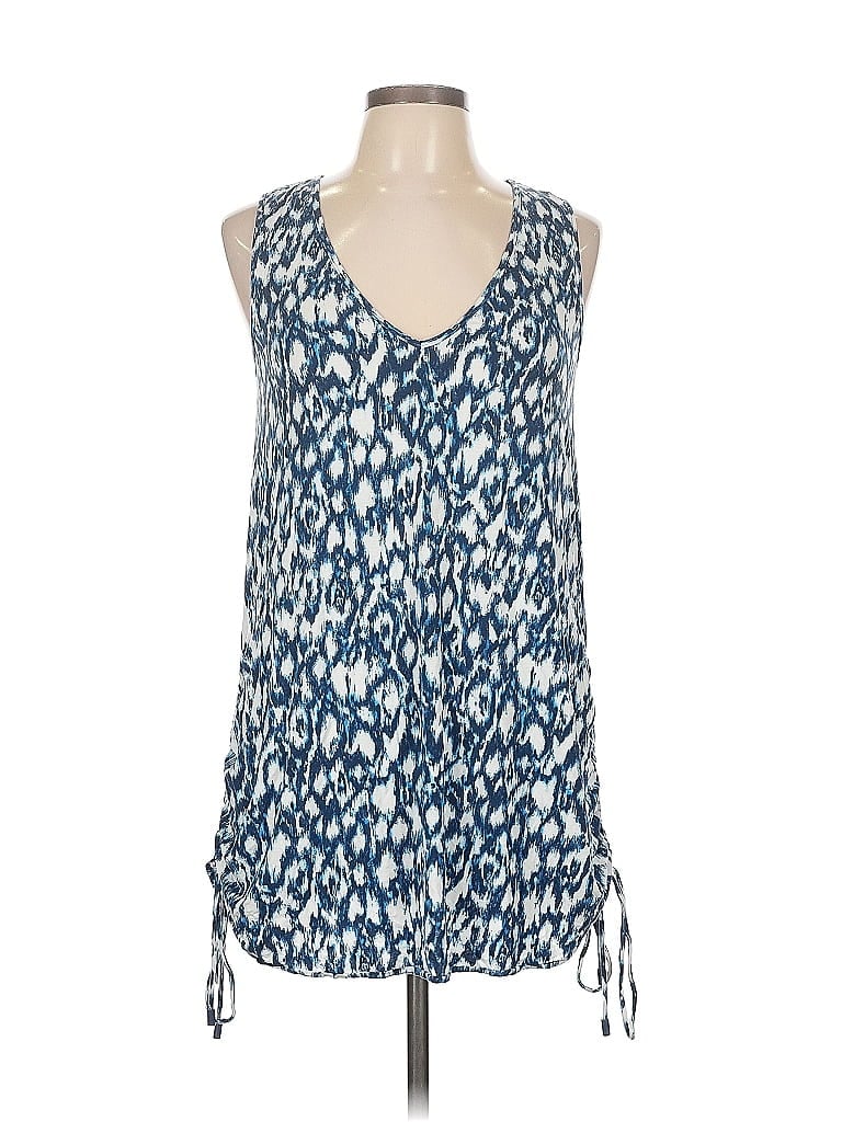 Pre-owned Profile Blush Tank Top Blue Halter Neckline Tops