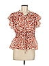 Tanya Taylor Orange Short Sleeve Blouse Size 8 - photo 1