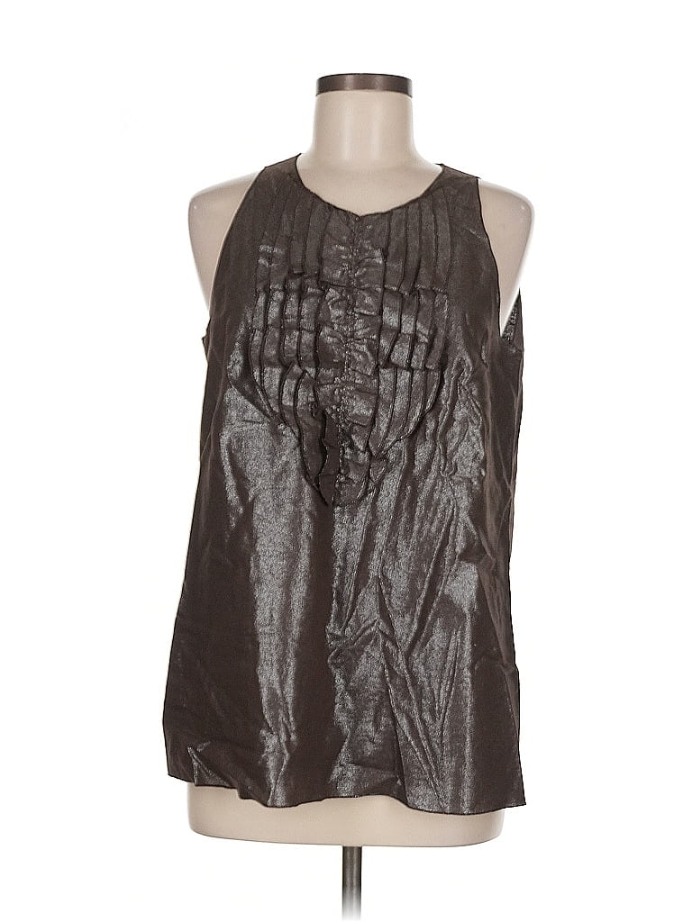 W by Worth Solid Metallic Gray Sleeveless Blouse Size 8 - photo 1