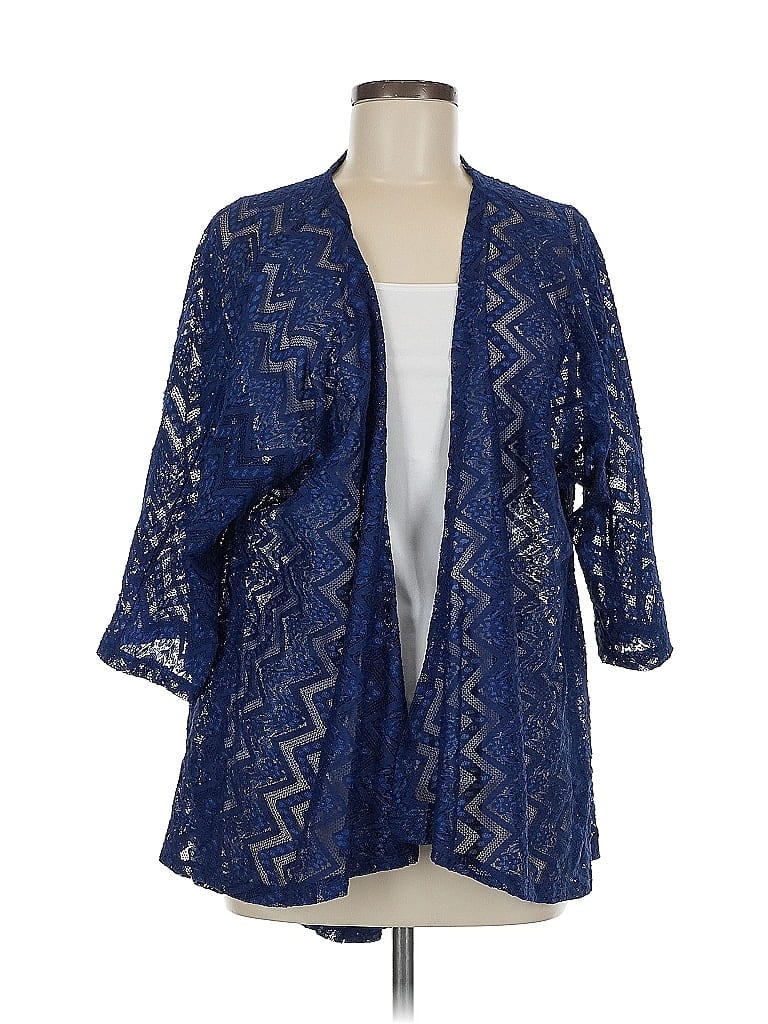 Pre-owned Lularoe Kimono In Blue