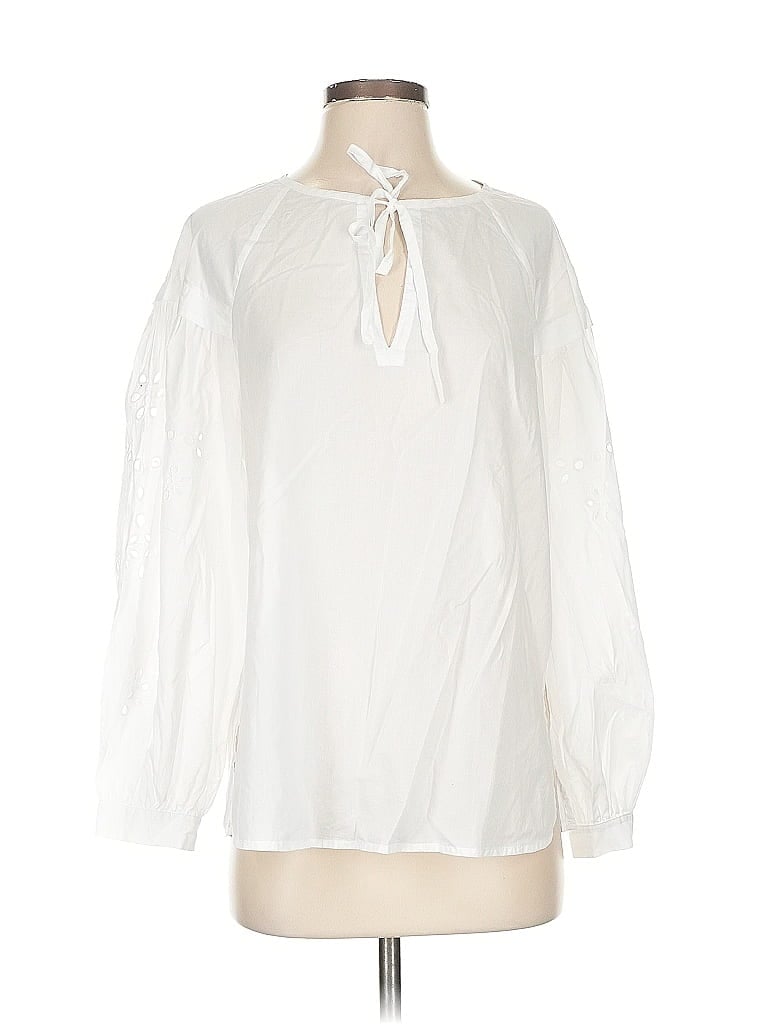 Pre-owned Rails Long Sleeve Blouse In White
