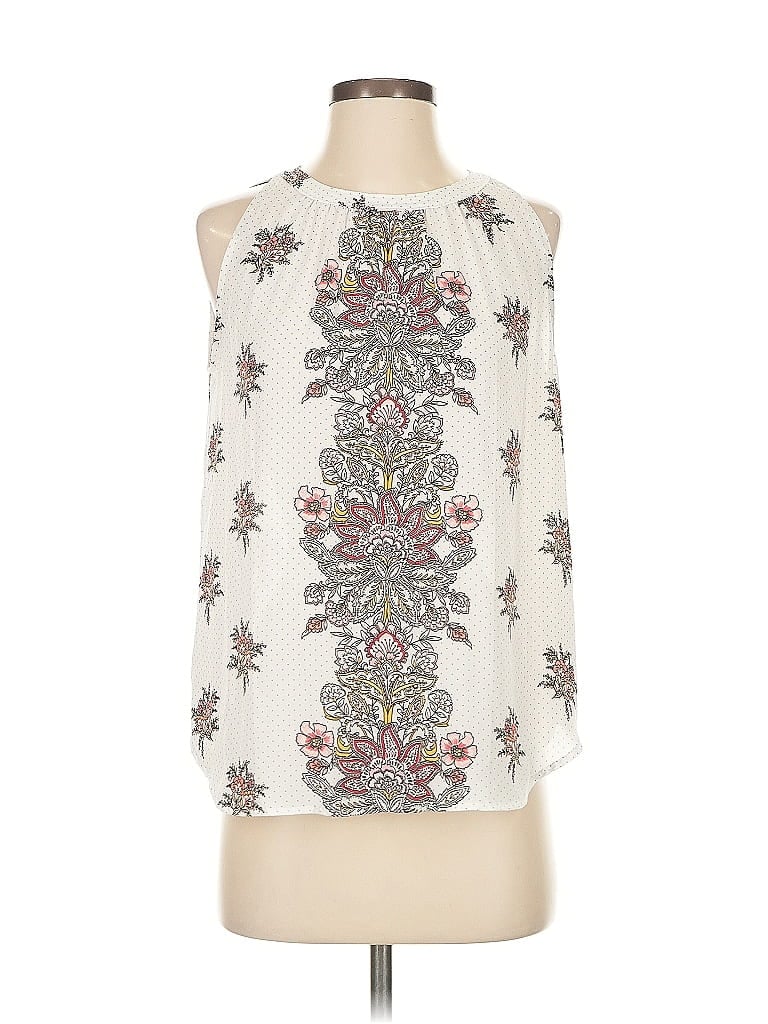 Pre-owned Ann Taylor Loft Sleeveless Blouse In White