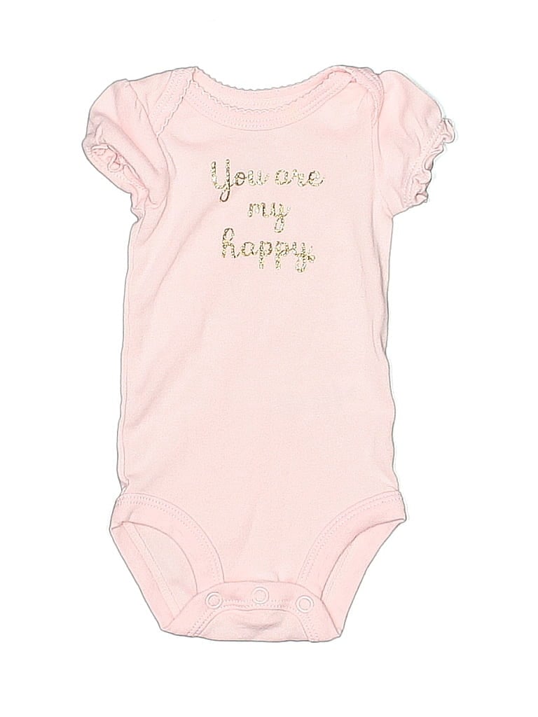 Just One You Made by Carter's Graphic Pink Short Sleeve Onesie Size Newborn - photo 1