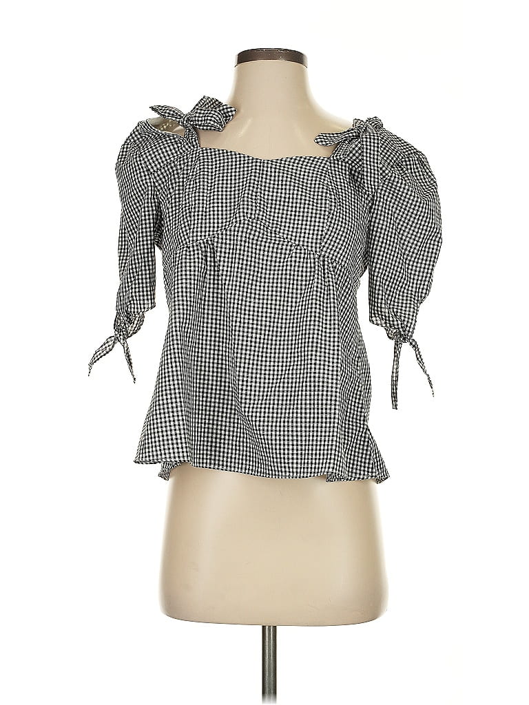 Pre-owned Lea & Viola 3/4 Sleeve Blouse In Gray