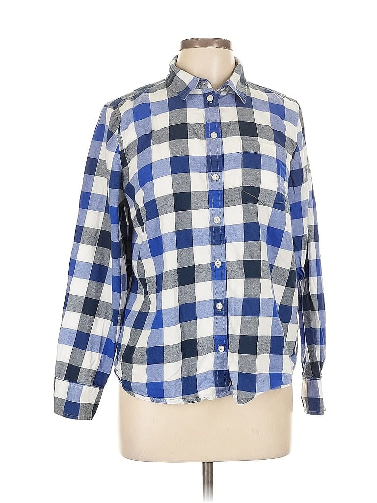 Pre-owned J.crew Factory Store Long Sleeve Button Down Shirt In Blue