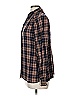 Max Studio 100% Rayon Plaid Brown Blue Long Sleeve Button-Down Shirt Size M (estimated) - photo 5