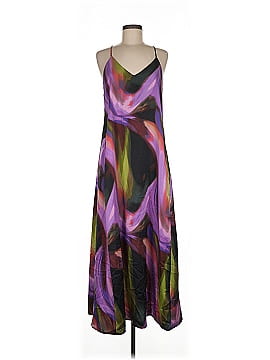 Nicole Miller New York 100% Polyester Tie-dye Purple Casual Dress Size M