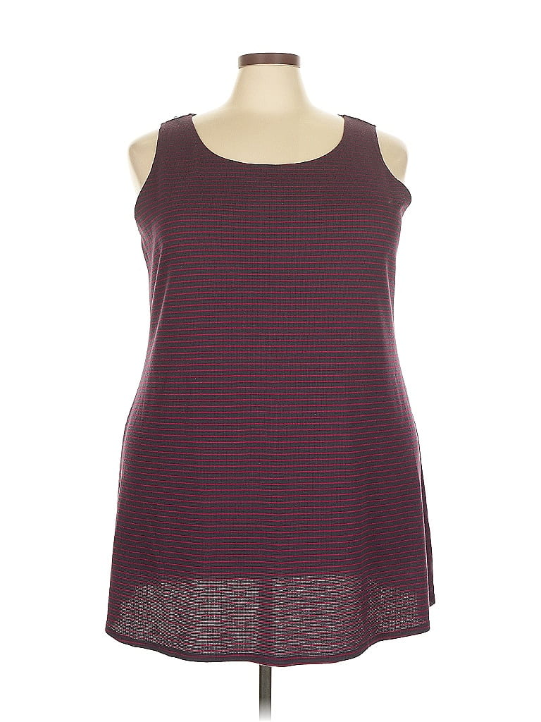 LOGO by Lori Goldstein Burgundy Pink Tank Top Size 3X - photo 1