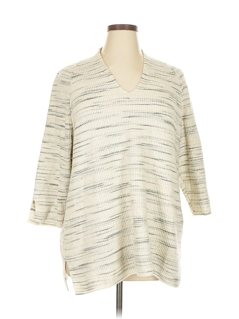 Pre-owned Purejill 3/4 Sleeve T-shirt In White