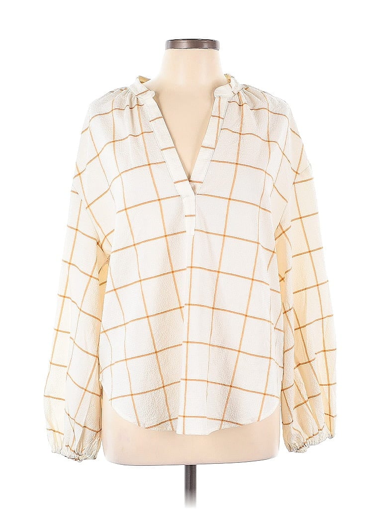 Pre-owned A New Day Long Sleeve Blouse In White