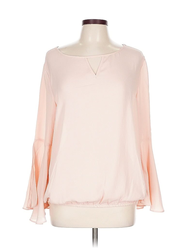 Pre-owned New York And Company Long Sleeve Blouse In Pink