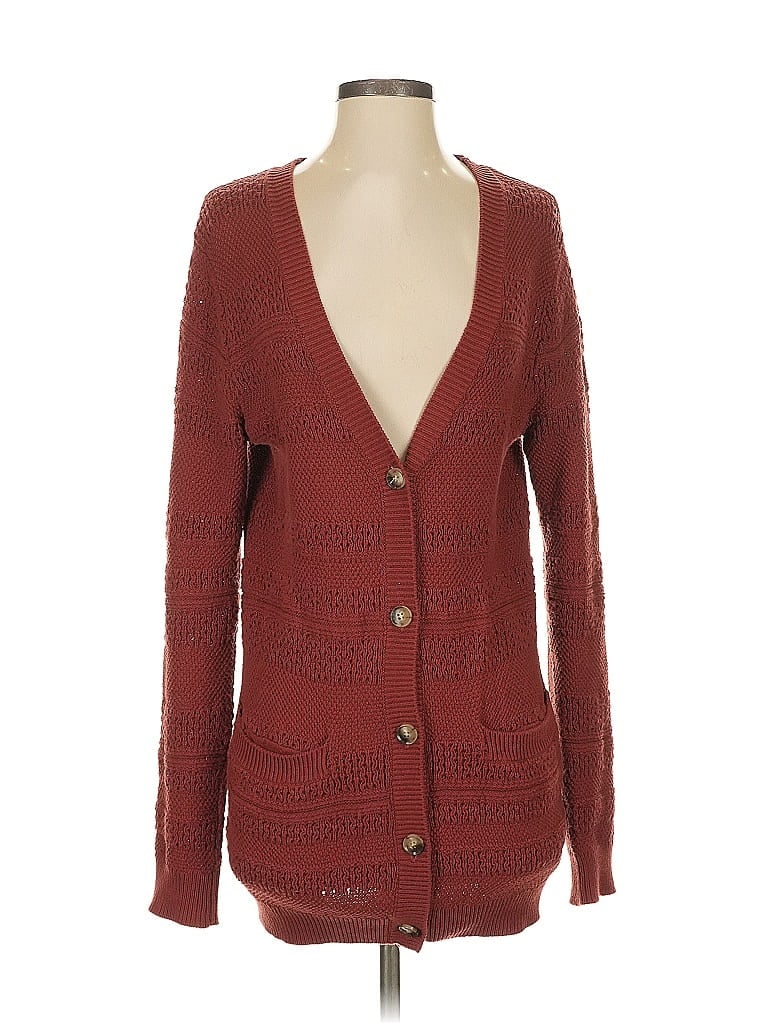 Pre-owned Amour Vert Cardigan Sweater In Burgundy