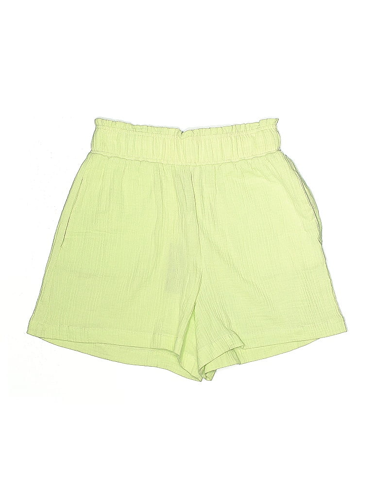 Monrow 100% Cotton Solid Green Shorts Size S - photo 1