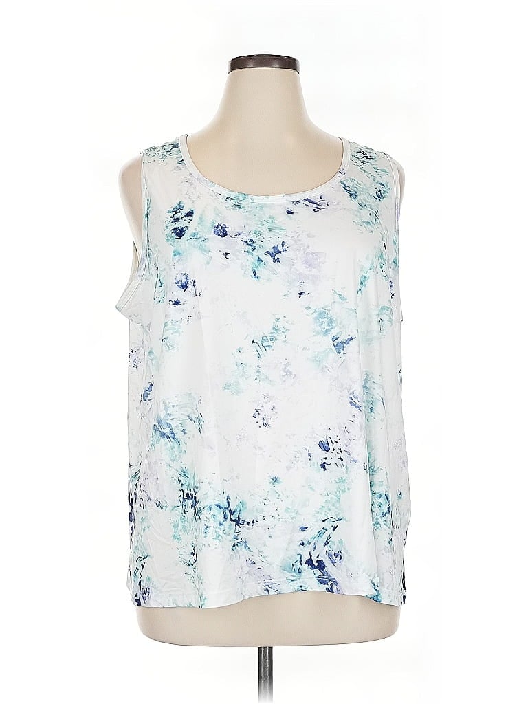 Click to view more detailed imagery on our partner's website Pre-owned Marika Tank Top White Cold Shoulder Neckline Tops