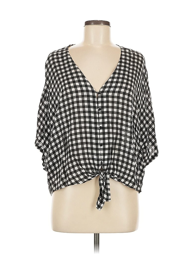 Pre-owned Express Outlet 3/4 Sleeve Blouse In Black