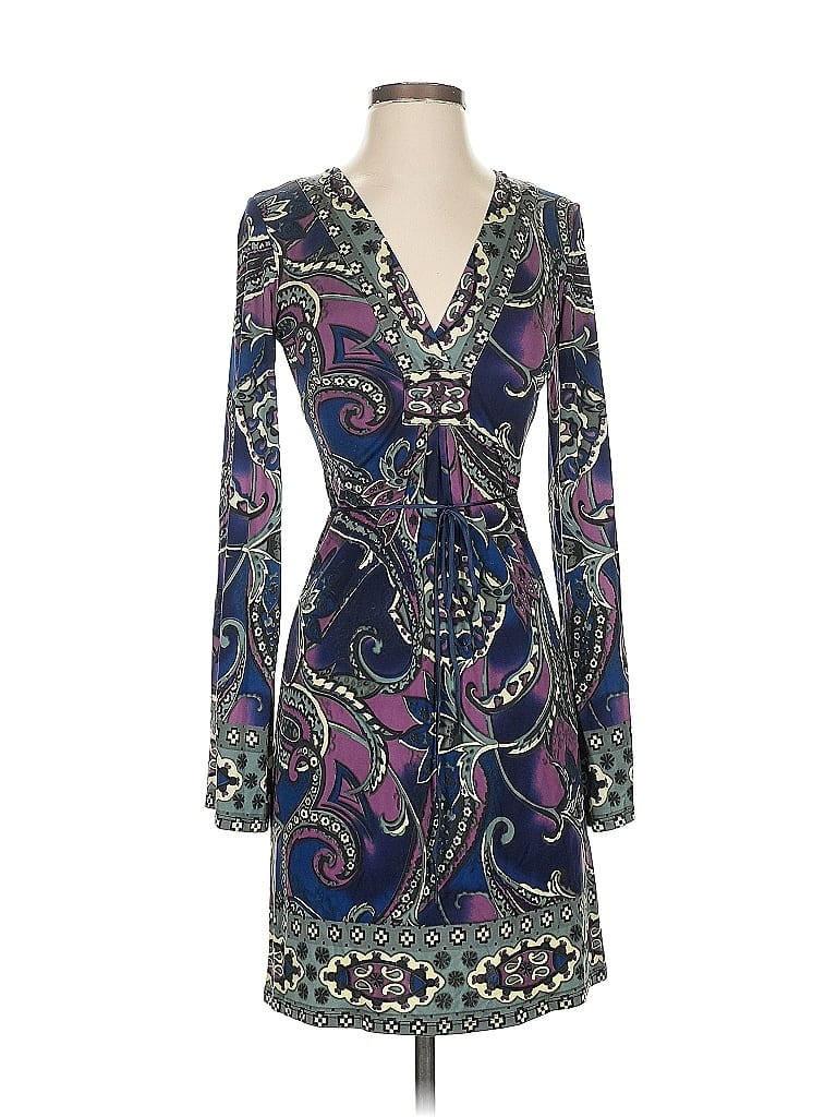 Hale Bob Paisley Purple Cocktail Dress Size XS - photo 1