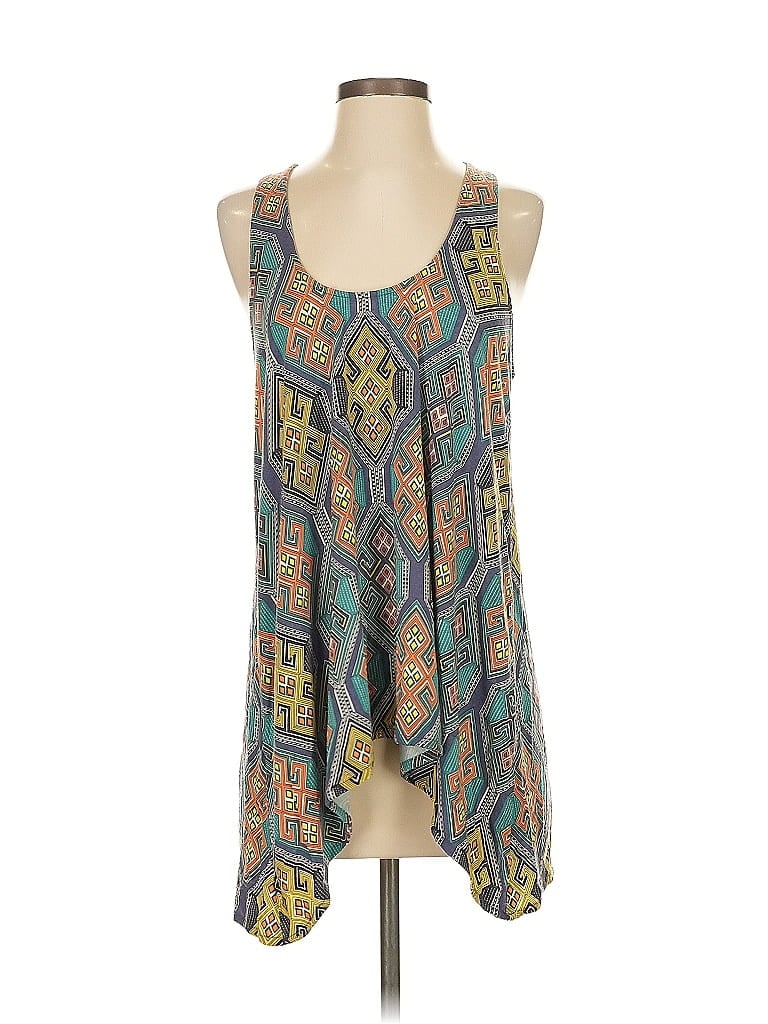 Click to view more detailed imagery on our partner's website Pre-owned Mara Hoffman Tank Top Teal Plunge Neckline Tops In Blue