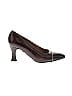 St. John 100% Leather Burgundy Brown Heels Size 7 1/2 - photo 1