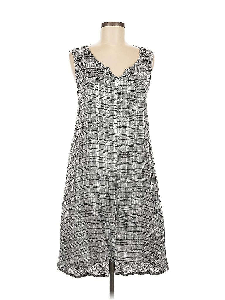 Flax 100% Linen Tweed Gray Casual Dress Size 6 - photo 1