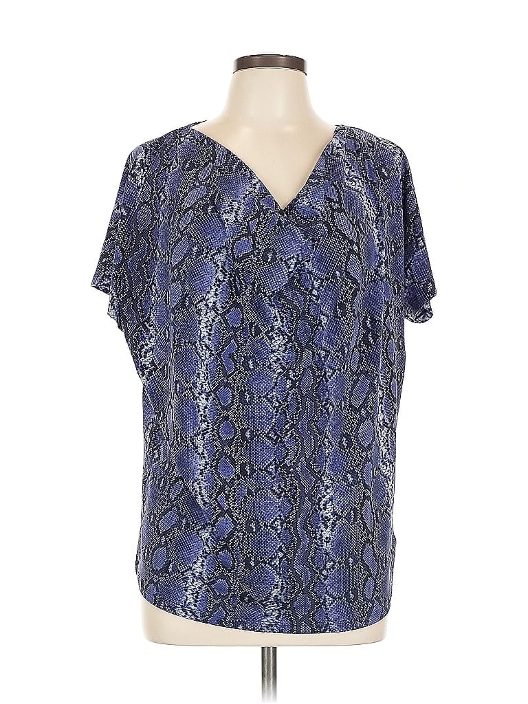 Pre-owned Michael Michael Kors Short Sleeve Blouse In Blue