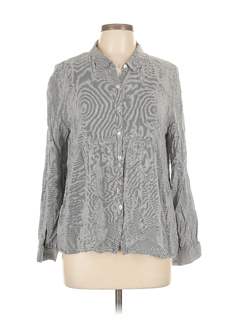 Click to view more detailed imagery on our partner's website Pre-owned Nanette Lepore 3/4 Sleeve Button Down Shirt In Gray