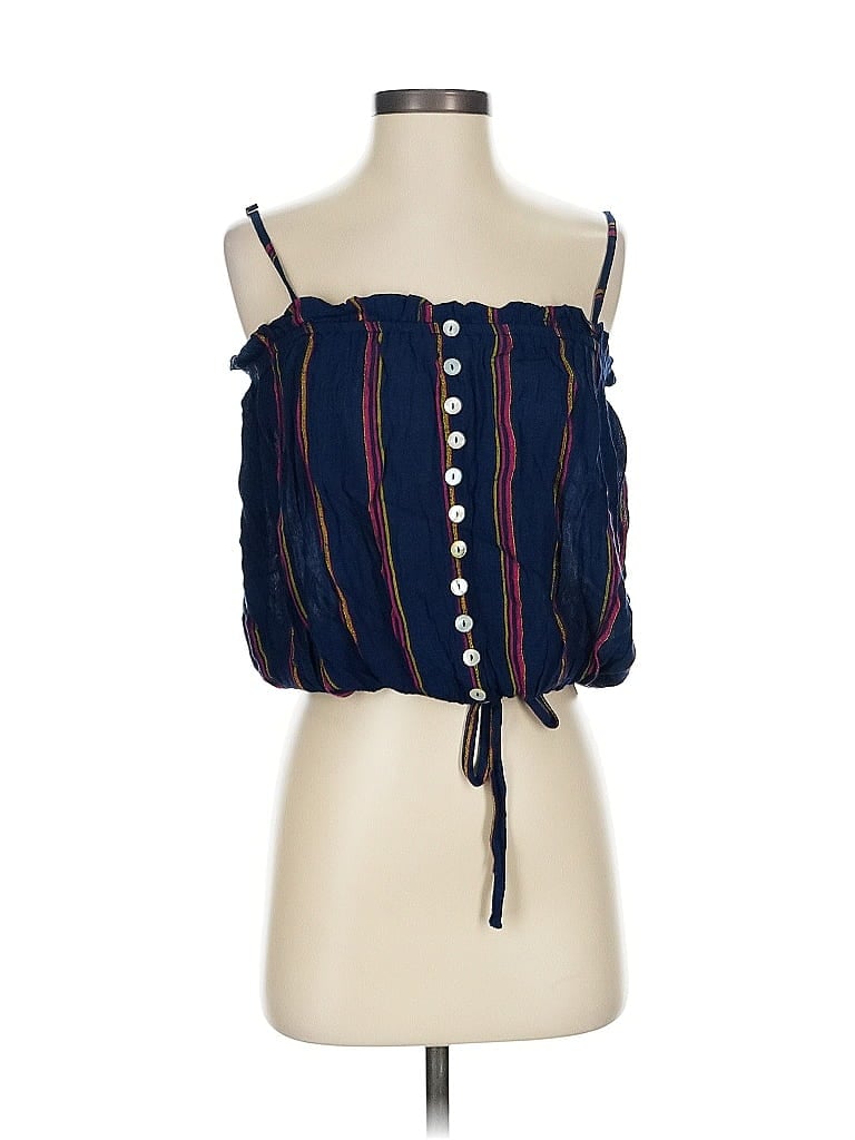Pre-owned Elan Sleeveless Blouse In Blue